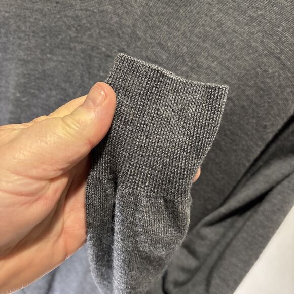 Peter Millar XL Mens Sweater Extra Fine Italian Merino Wool Gray Golf Base Layer - Picture 3 of 16